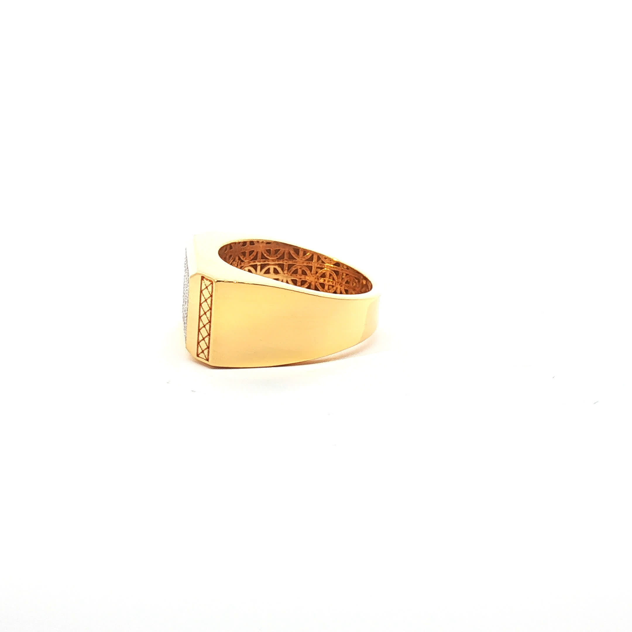 Second image of Yellow Gold Ring with Round Cut American Diamonds