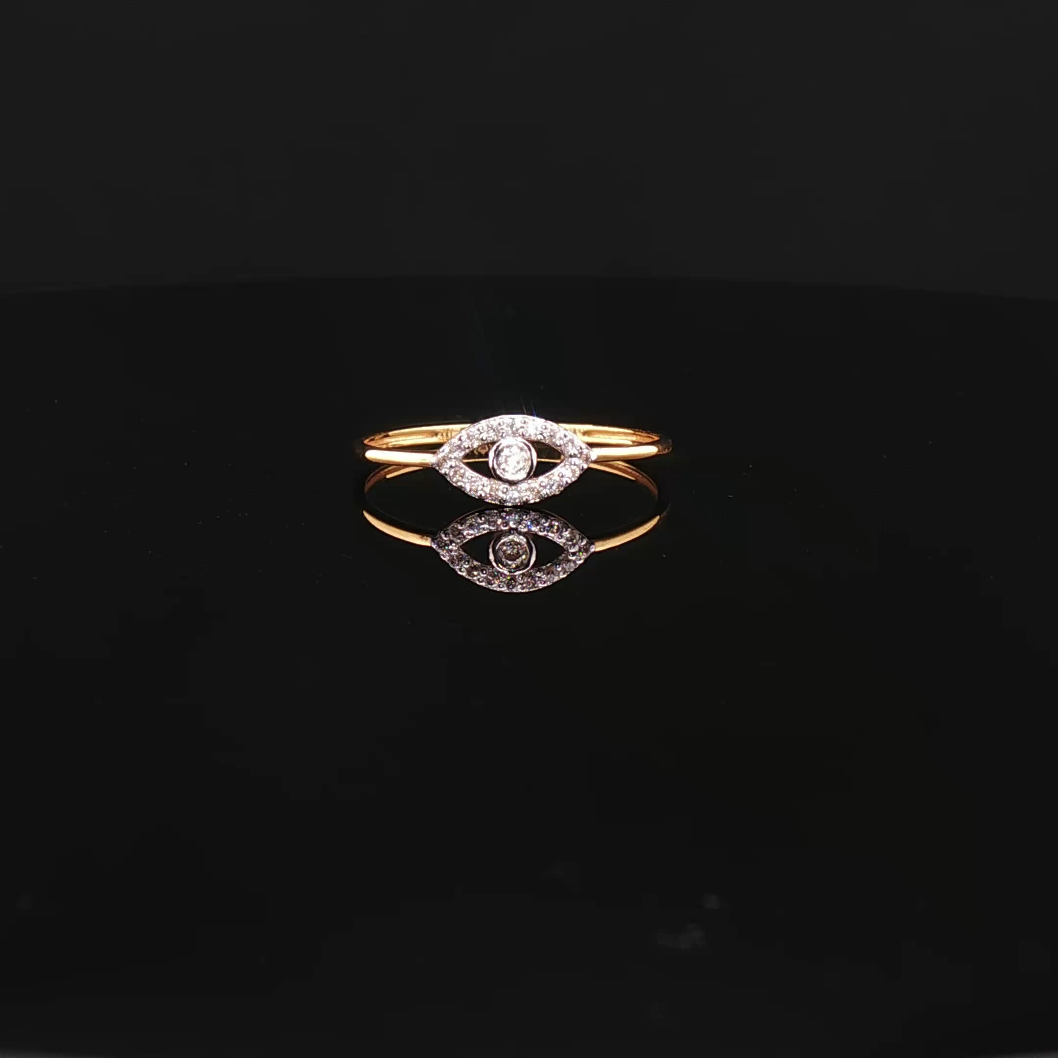 22K Gold Evil Eye Ring