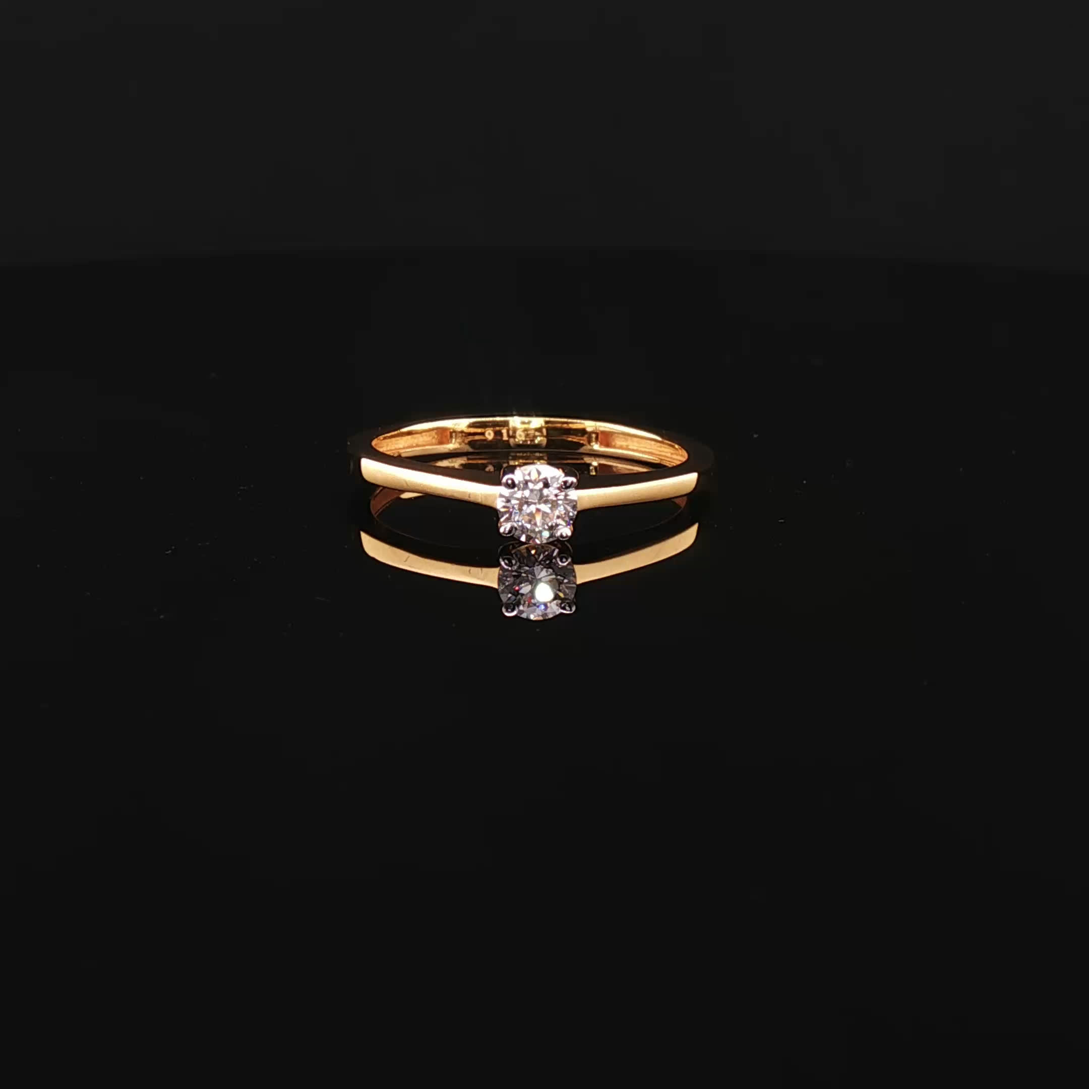 22K Gold Solitaire with Brilliant CZ