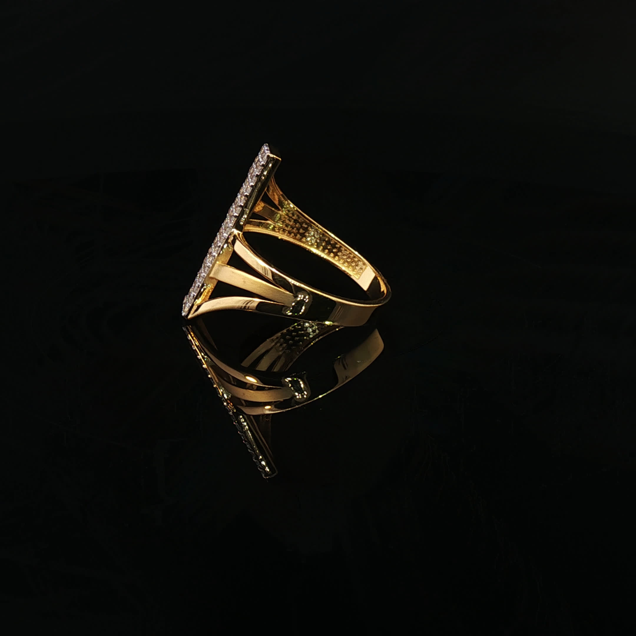 Second image of 22K Gold, Rectangular CZ Centerpiece