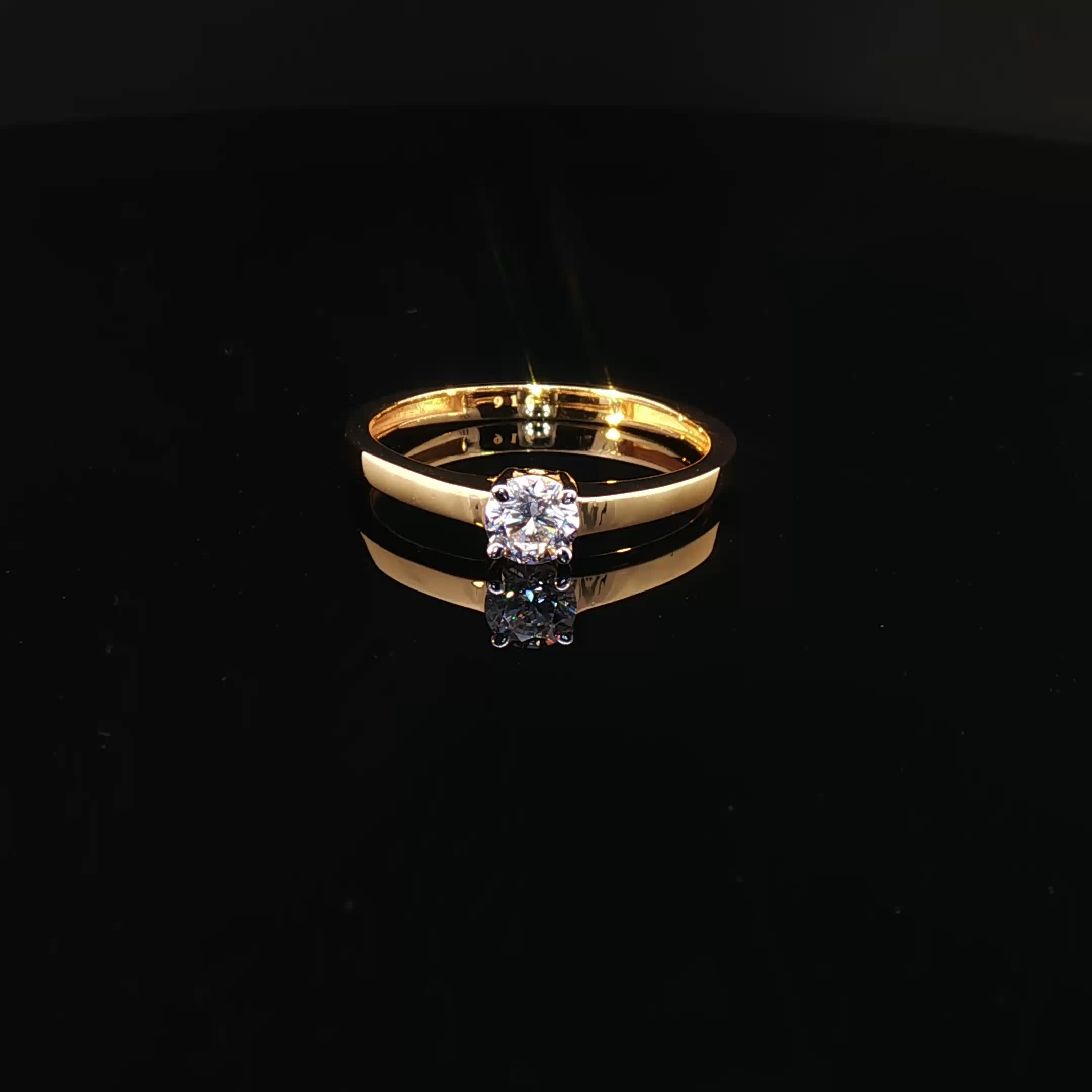 Luxury Solitaire, Brilliant CZ Centerpiece in 22K Gold