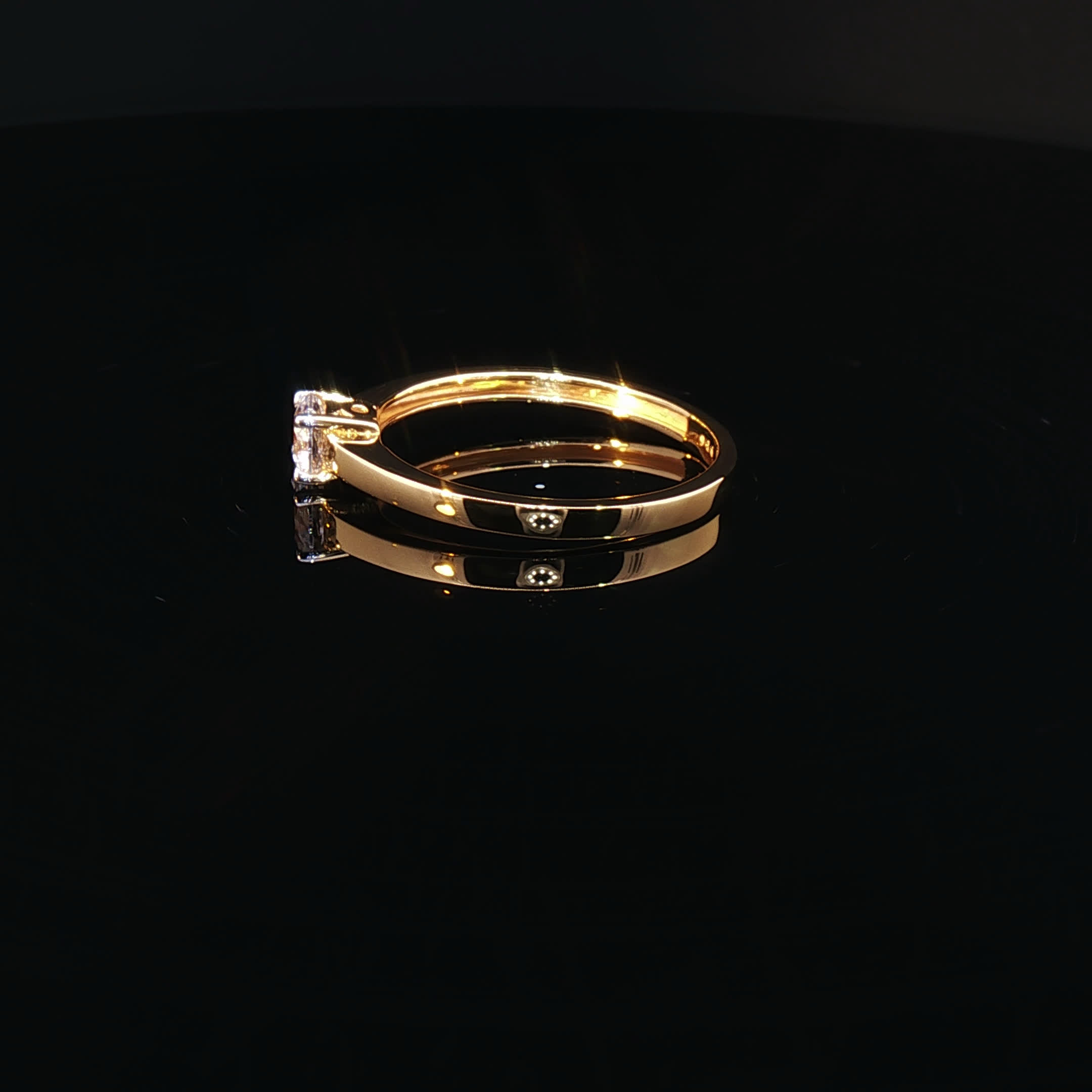 Second image of Luxury Solitaire, Brilliant CZ Centerpiece in 22K Gold