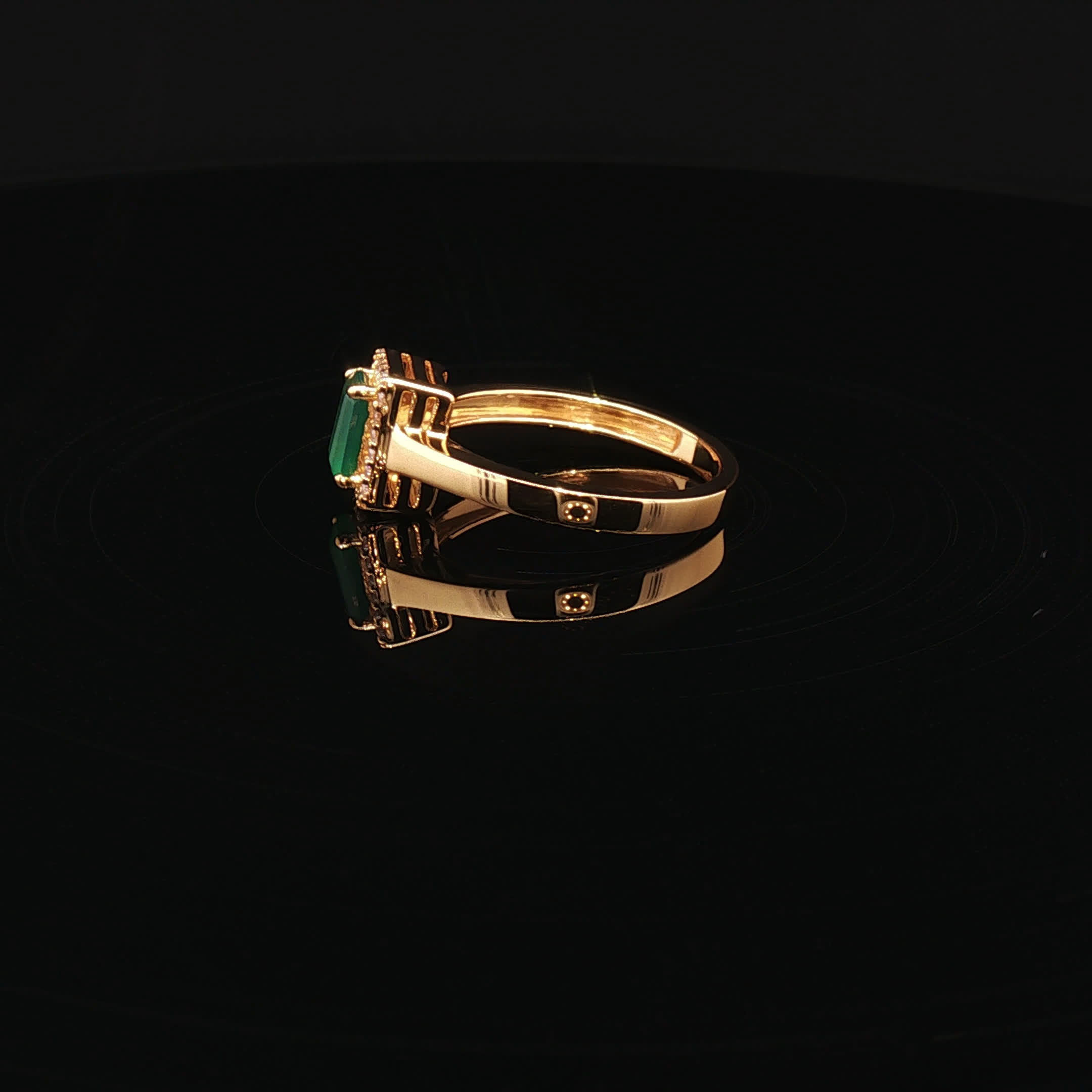 Second image of 22K Gold Brilliance, Emerald-Cut Elegance
