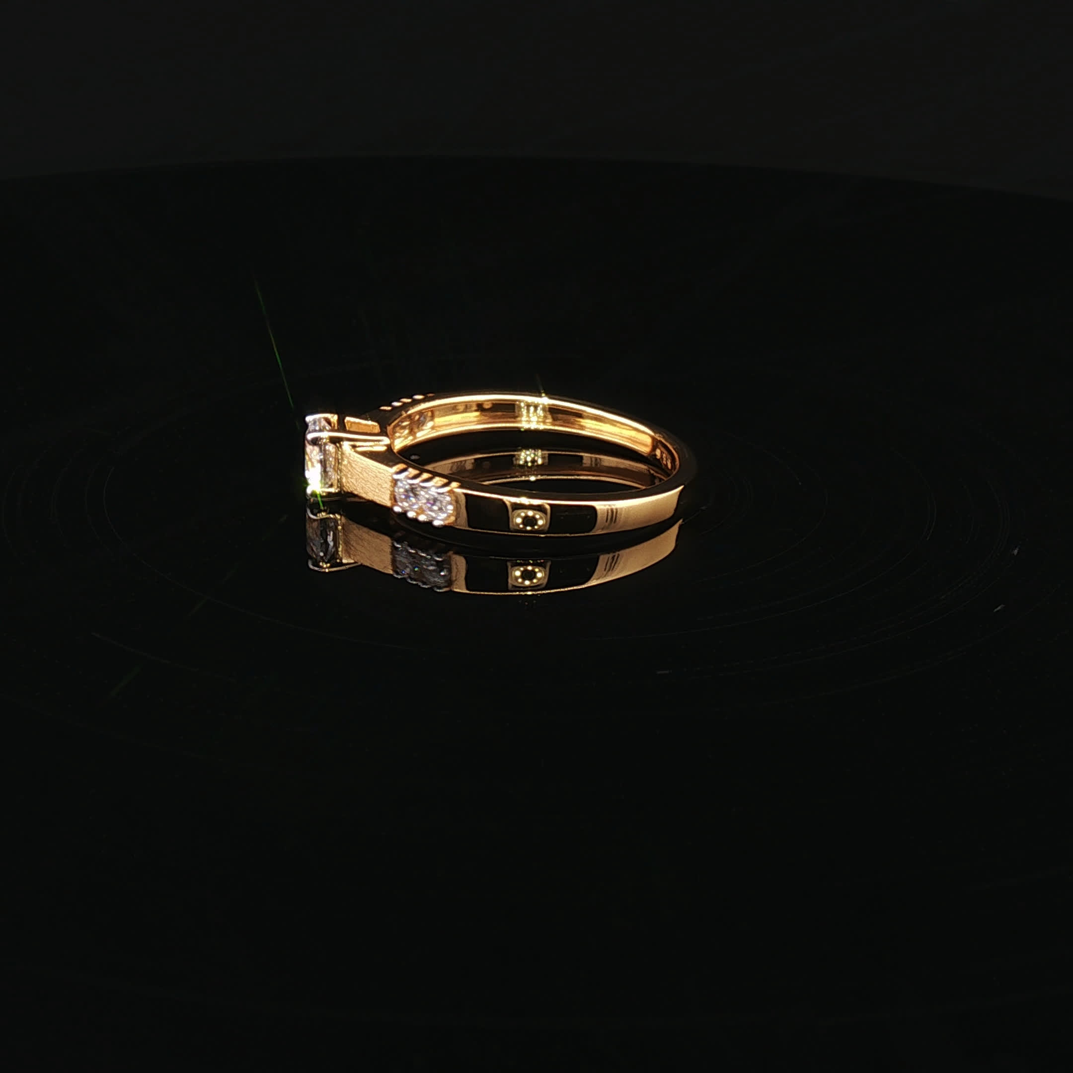 Second image of Timeless Elegance, Round CZ in 22K Gold