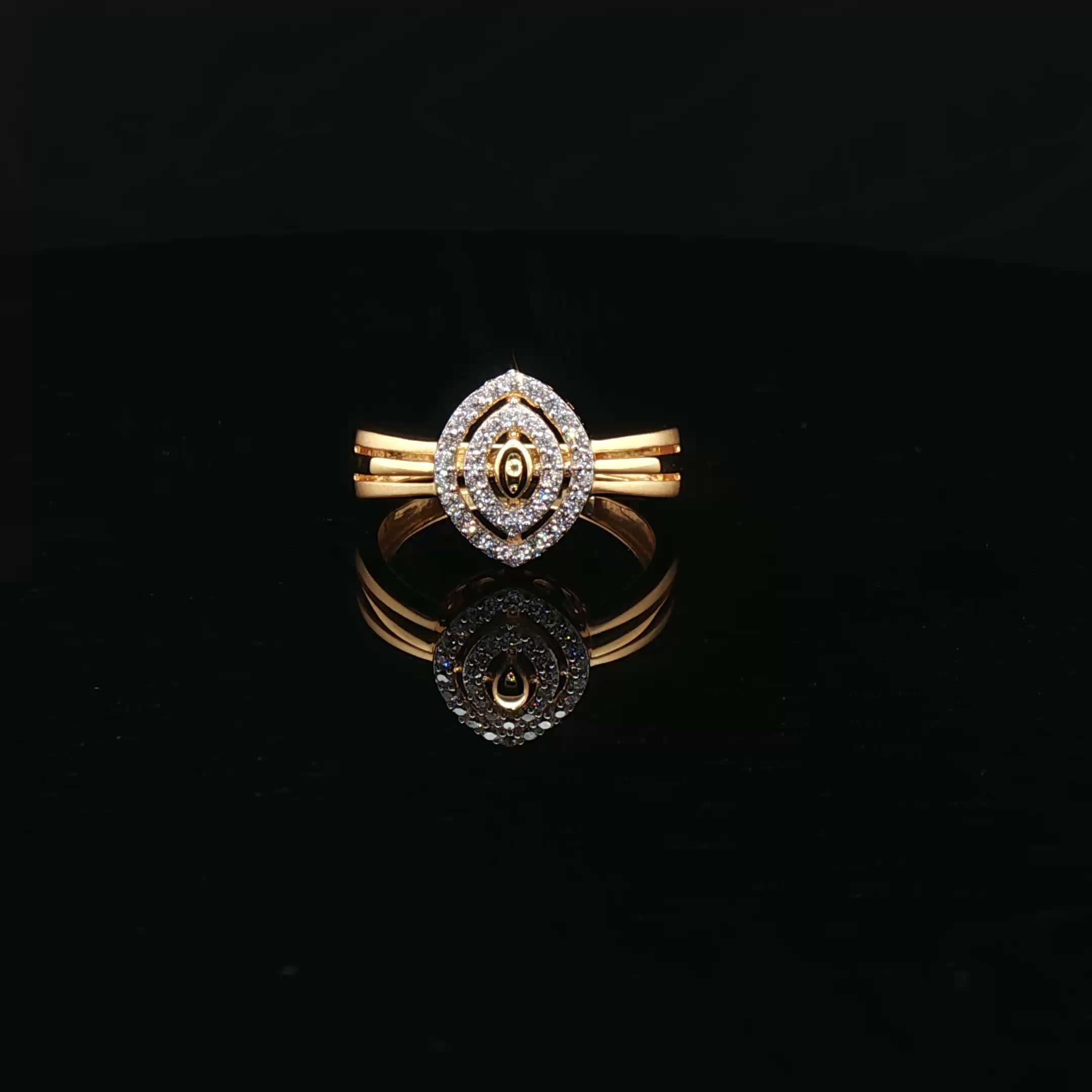 22K Gold Brilliance, Marquise CZ Elegance
