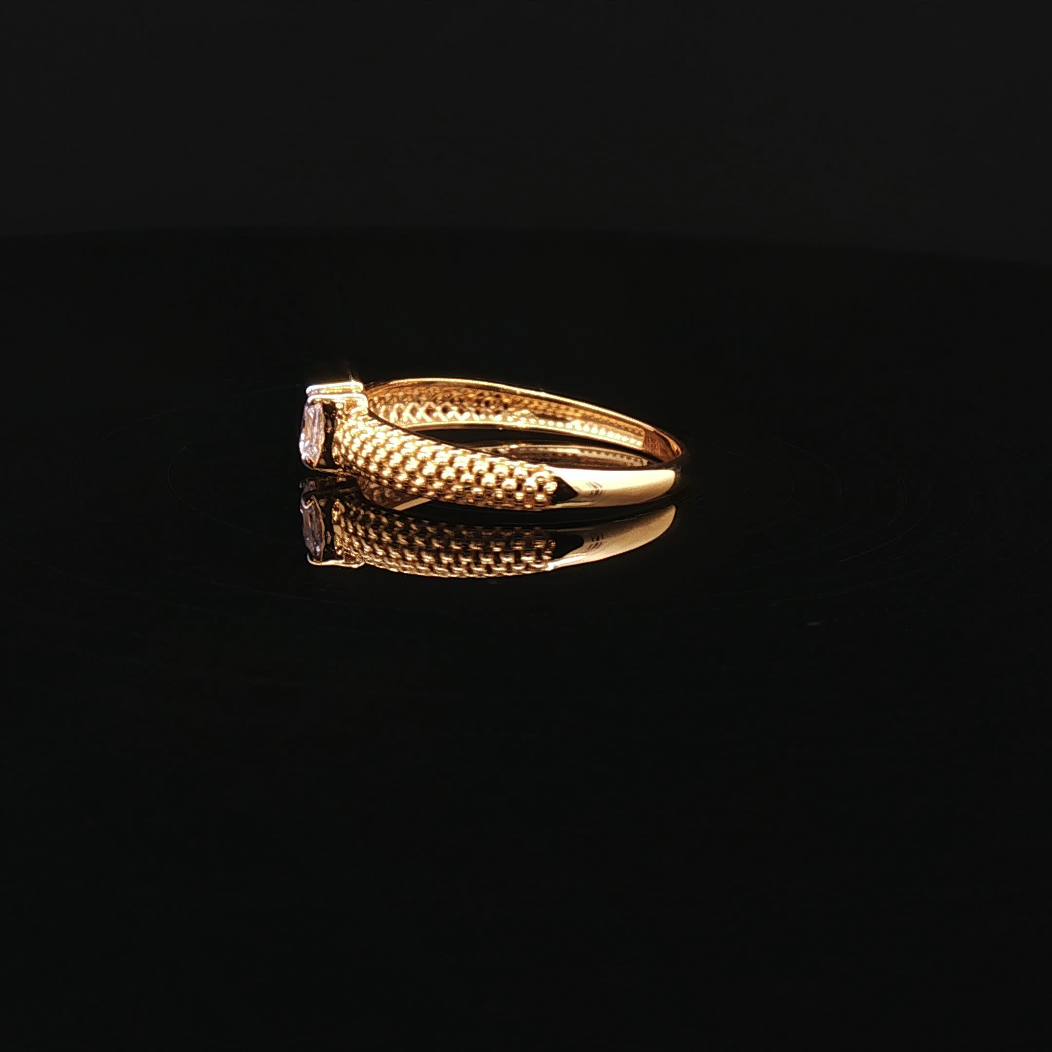 Second image of Sophisticated Style, Princess-Cut CZ in 22K Gold