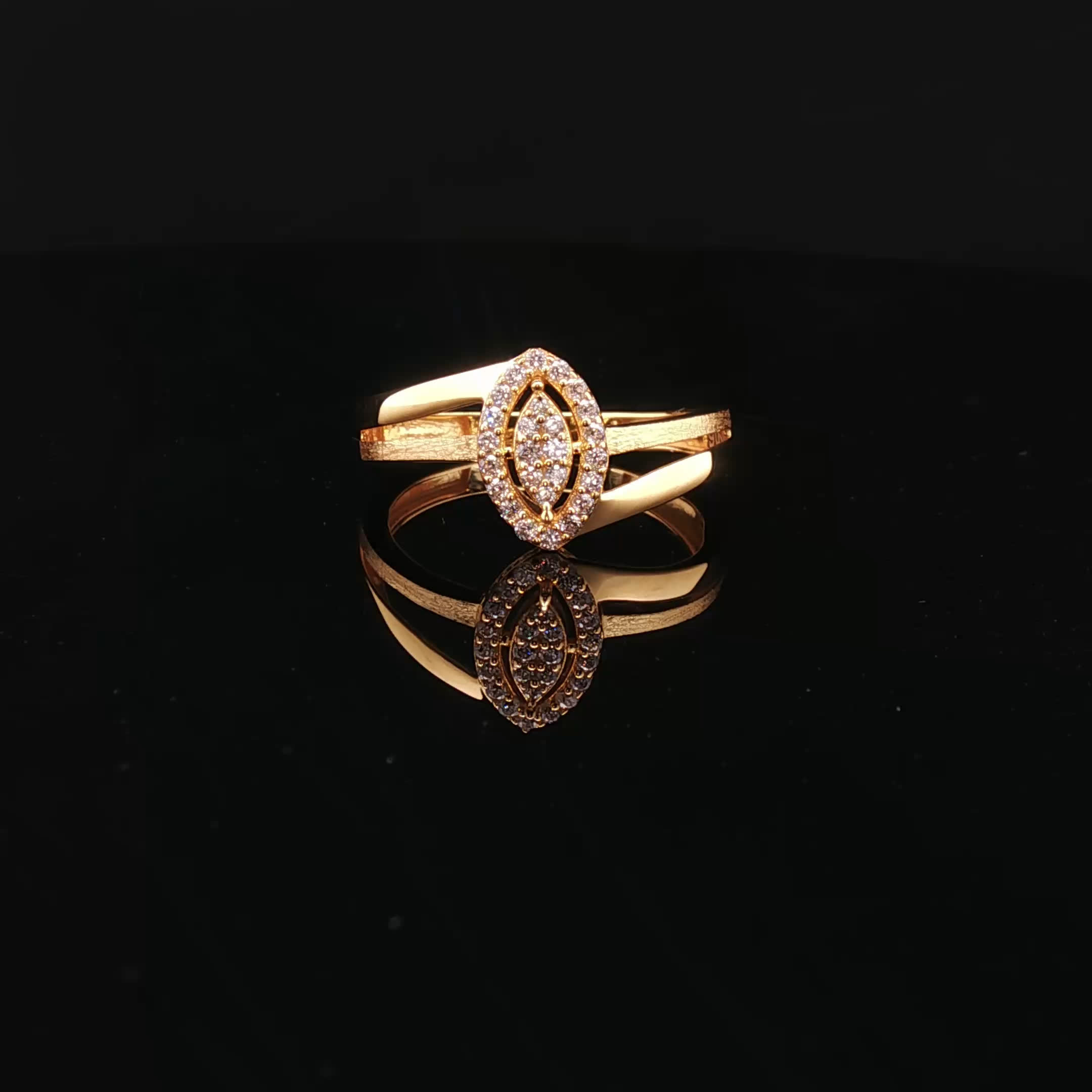 22K Gold Brilliance, Marquise CZ Design
