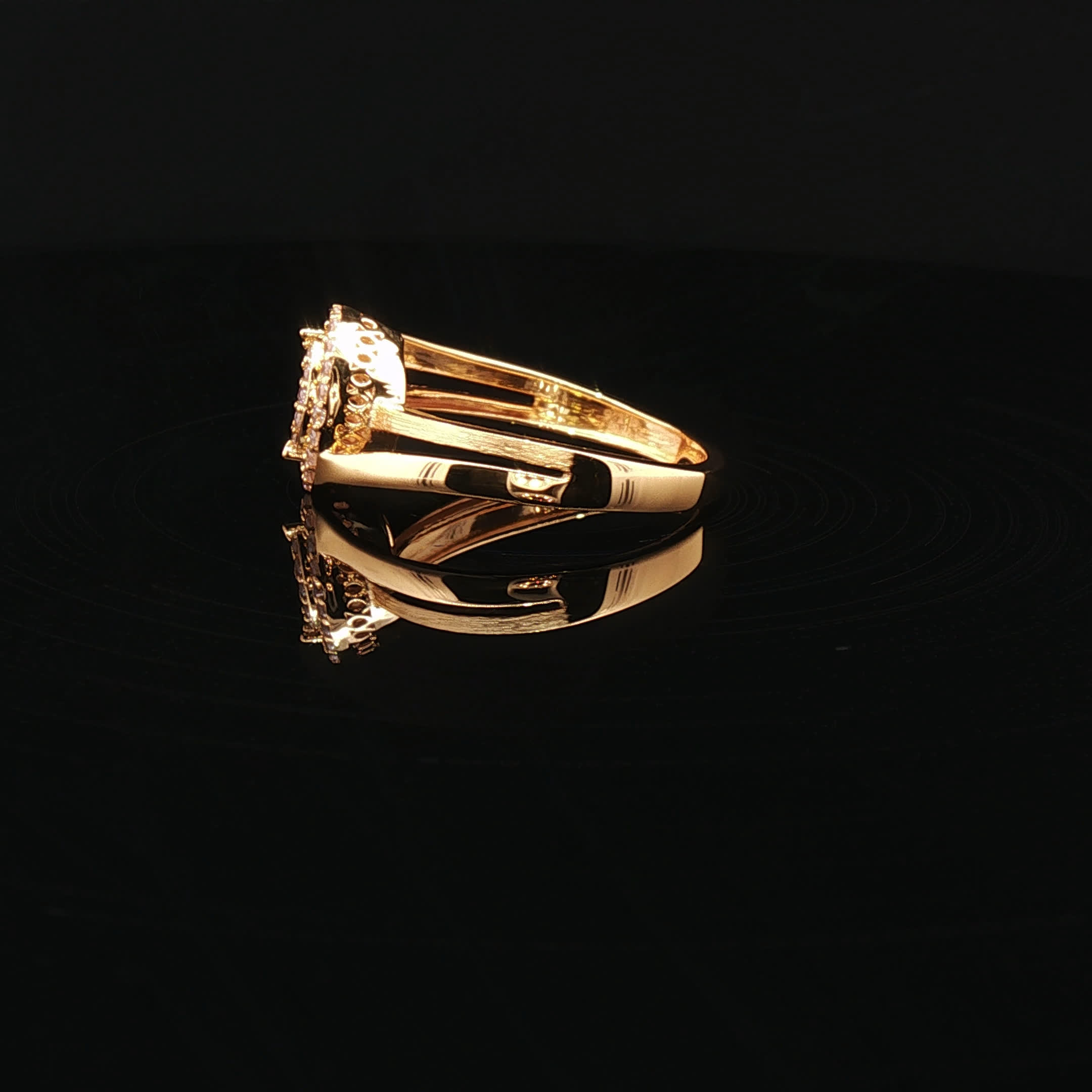 Second image of 22K Gold Brilliance, Marquise CZ Design