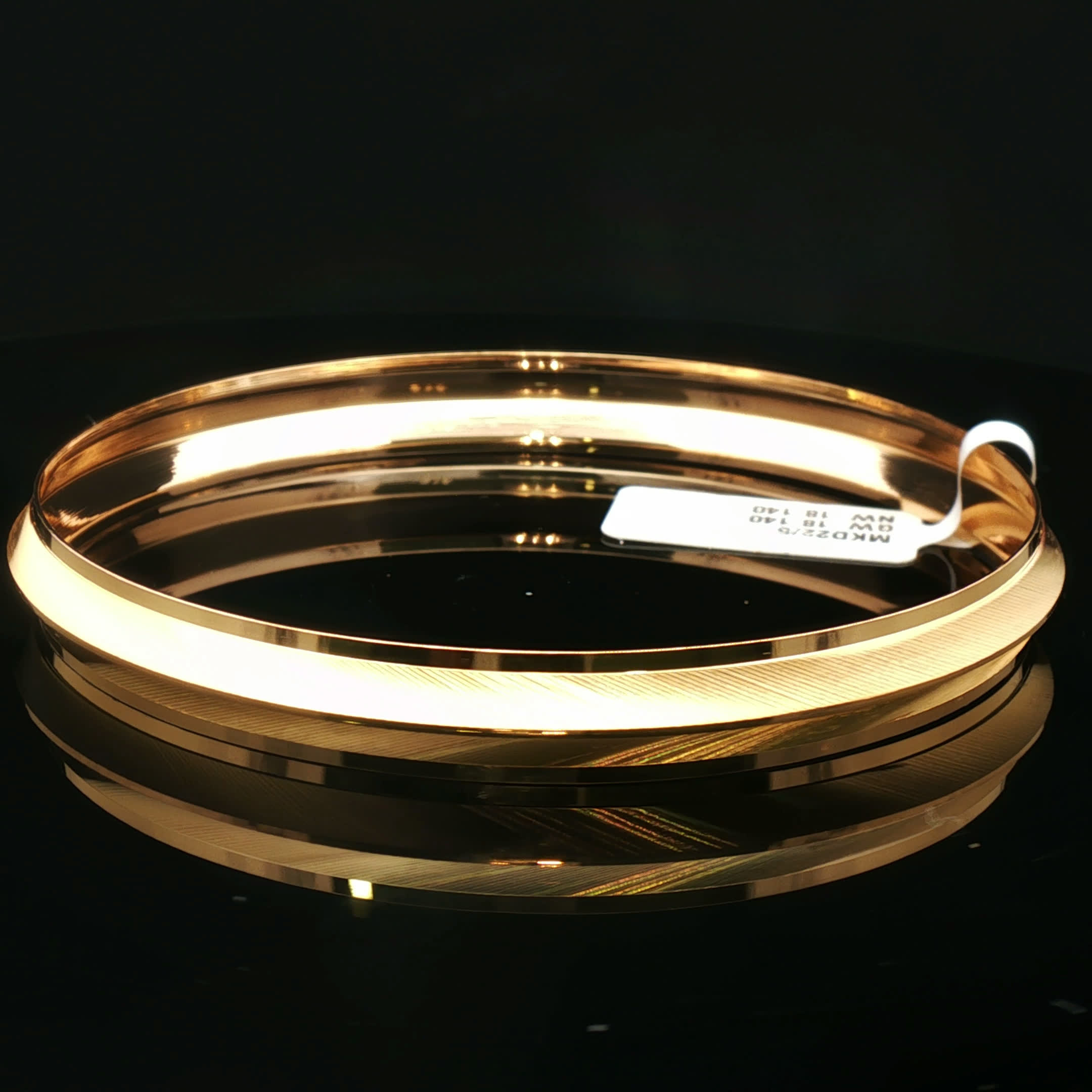 Second image of Textured Yellow Gold Bangle Set