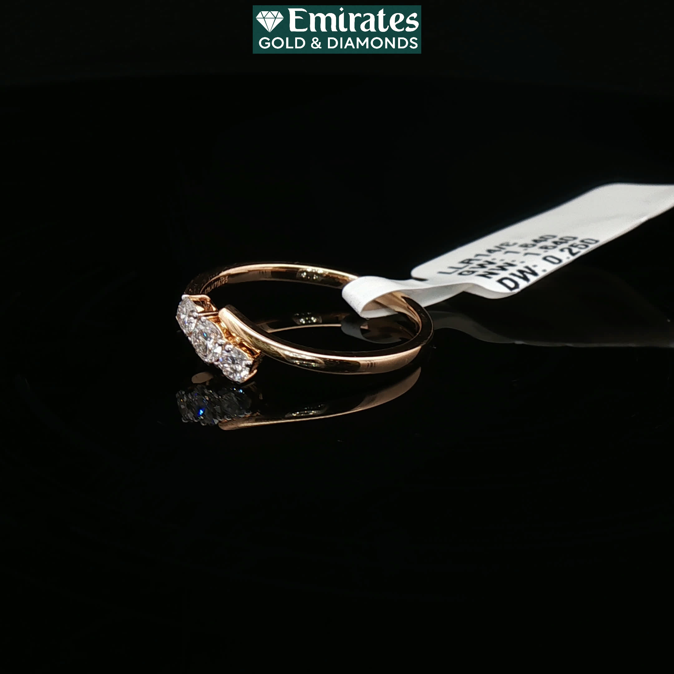 Second image of Elegant Round Brilliant Diamond Multi-Stone Ring in Polished Yellow Gold
