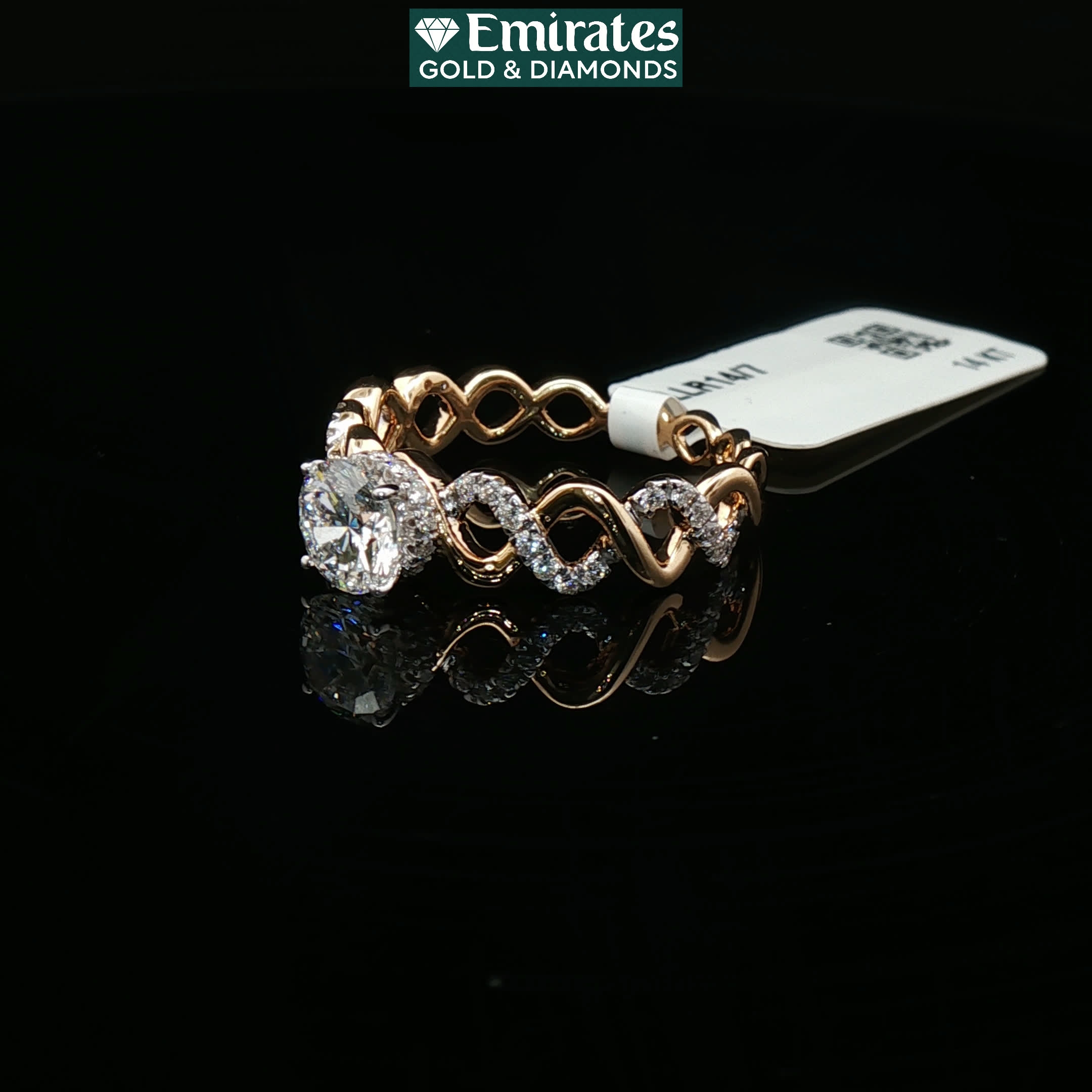 Second image of Round Brilliant Diamond Split-Shank Engagement Ring in Yellow Gold