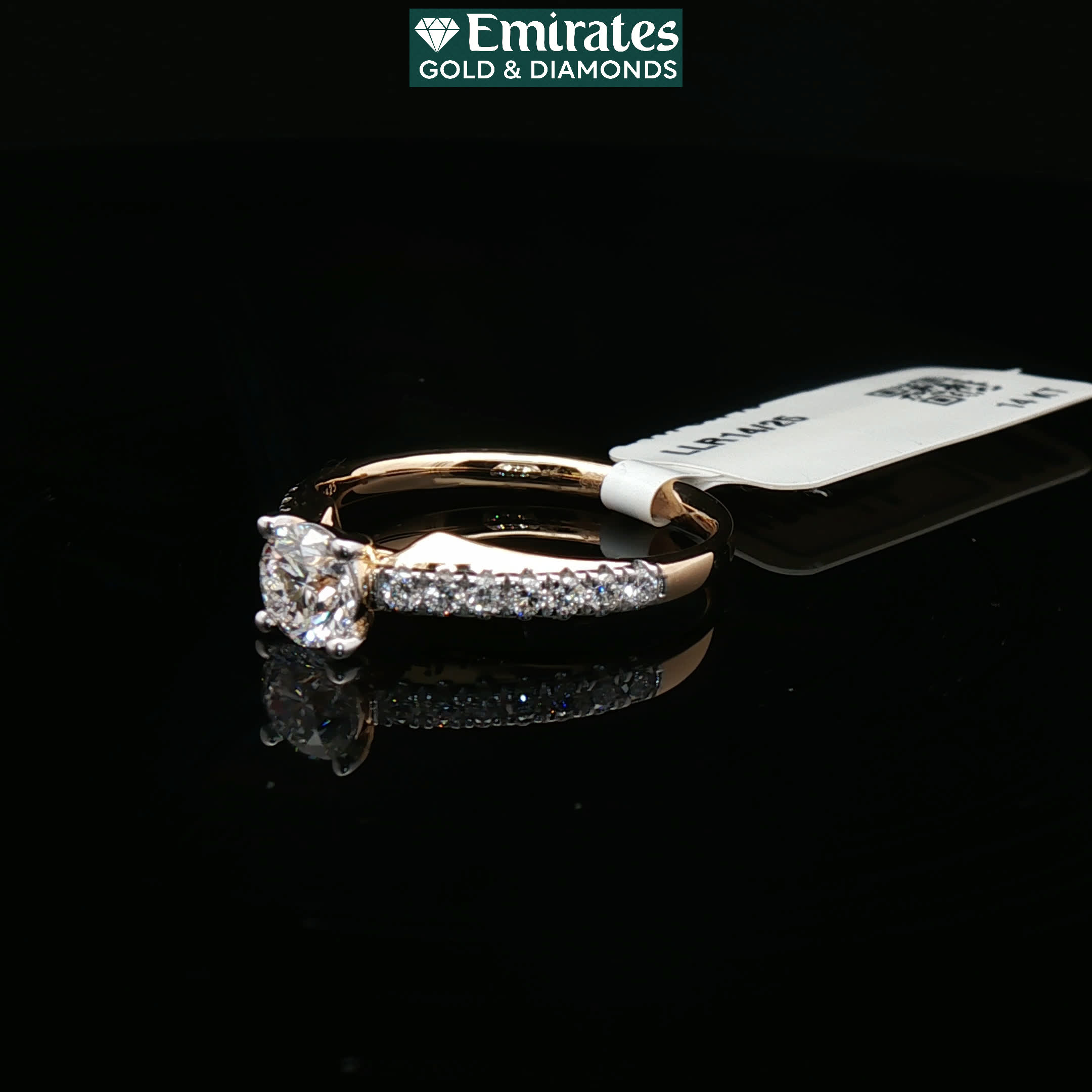 Second image of Classic Round Brilliant Diamond Solitaire Engagement Ring in 14k Yellow Gold