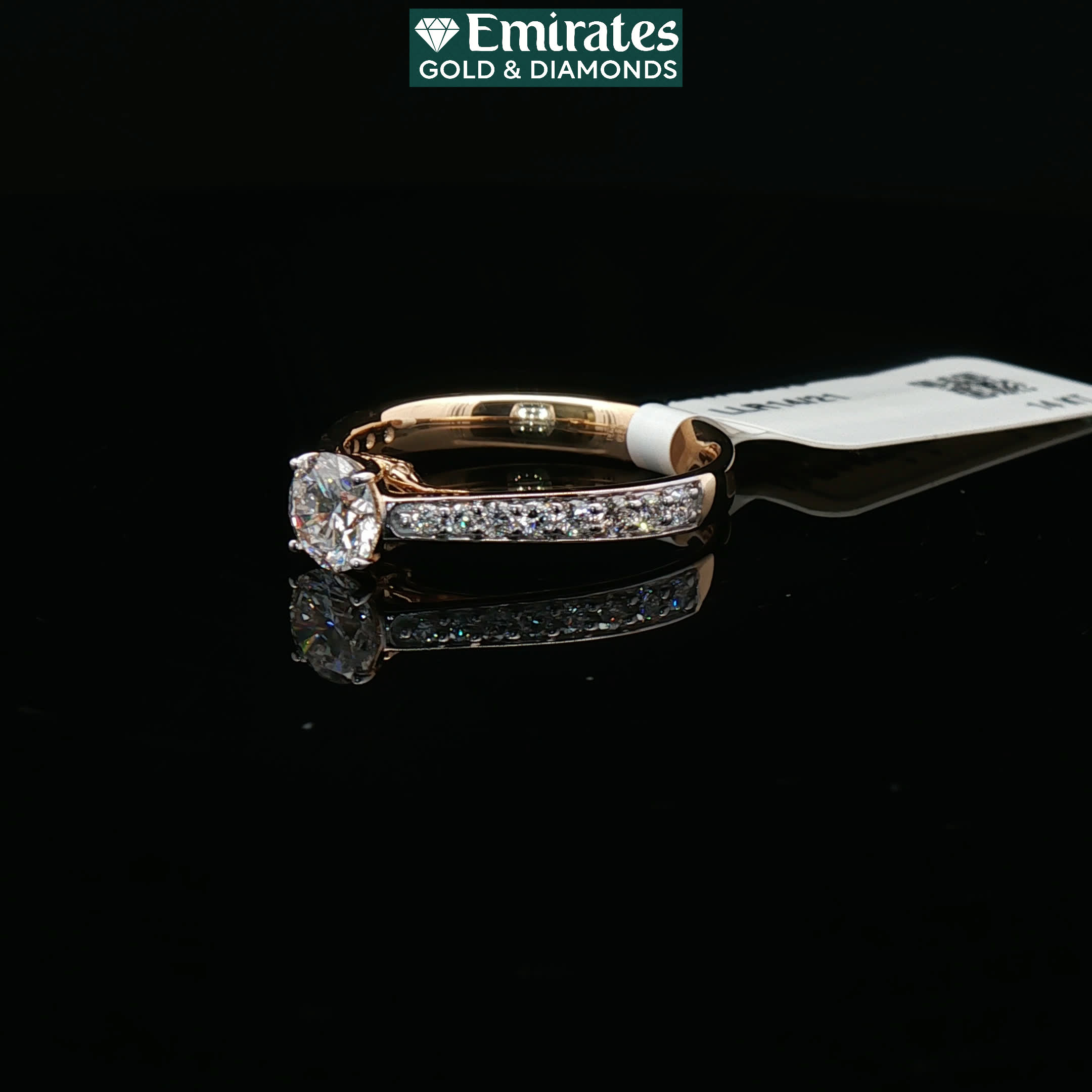 Second image of Round Brilliant Cut Diamond Solitaire Engagement Ring in Polished Yellow Gold