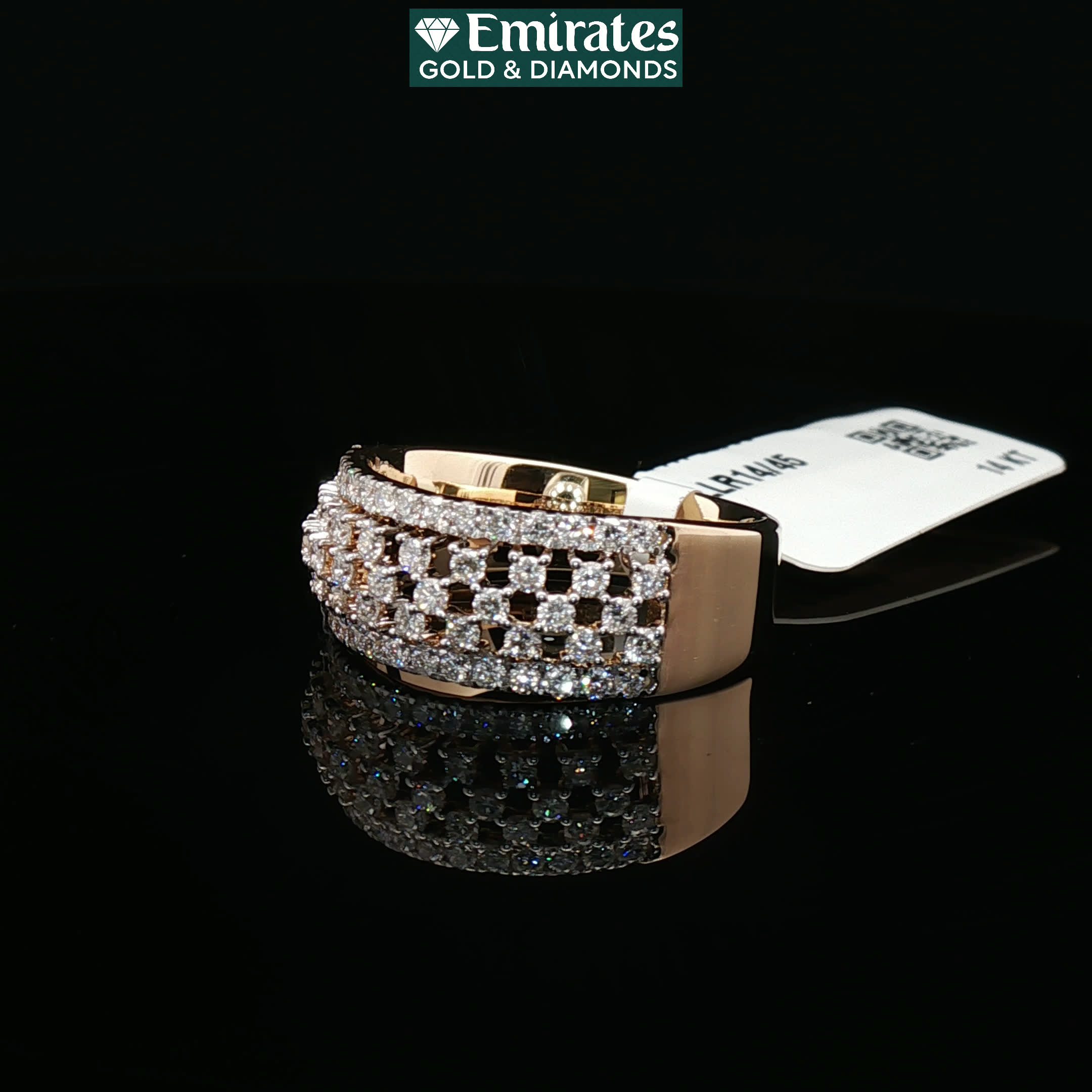 Second image of Elegant Round Brilliant Diamond Multi-Stone Ring in 14K Yellow Gold