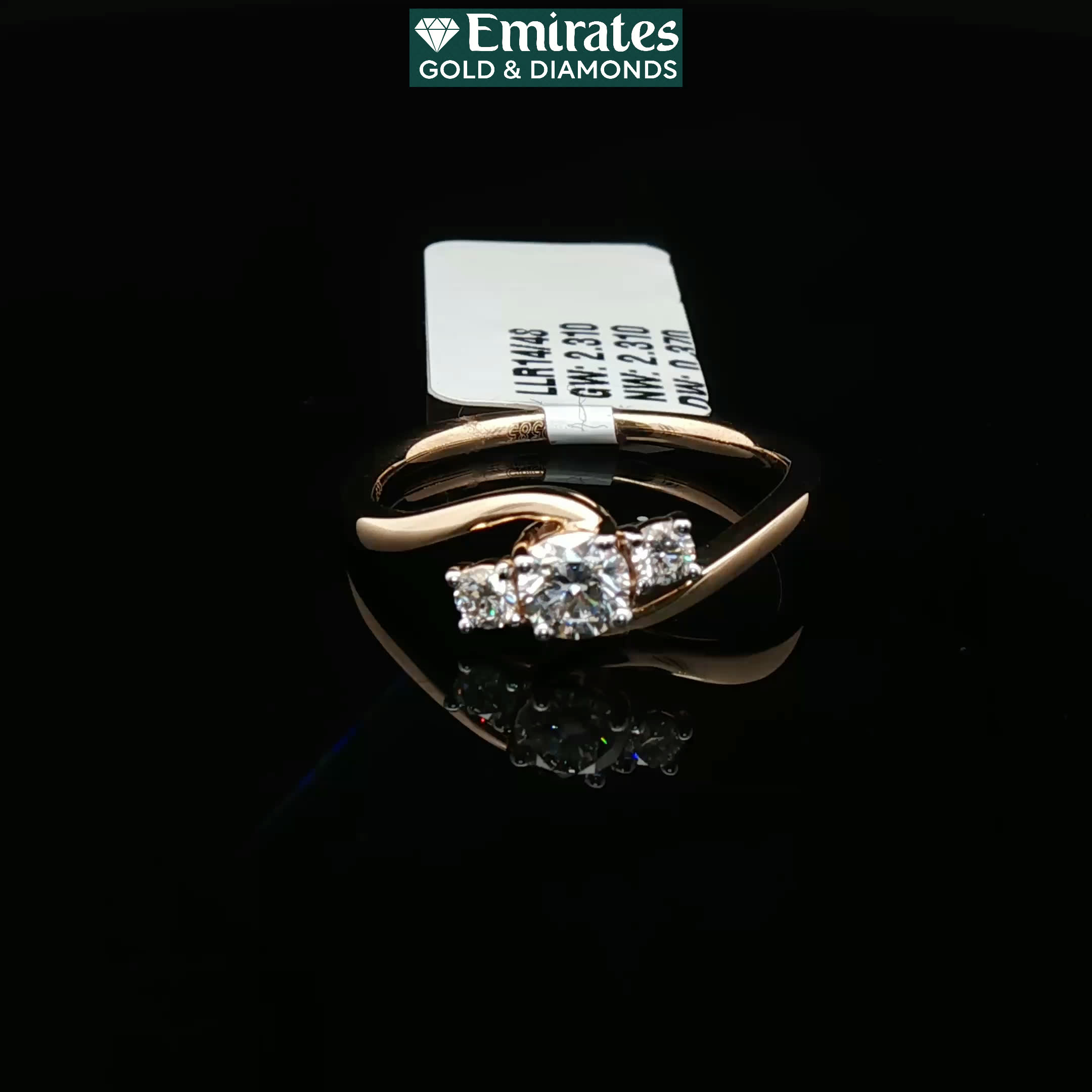 Round Brilliant Cut Diamond Multistone Ring in Polished Yellow Gold