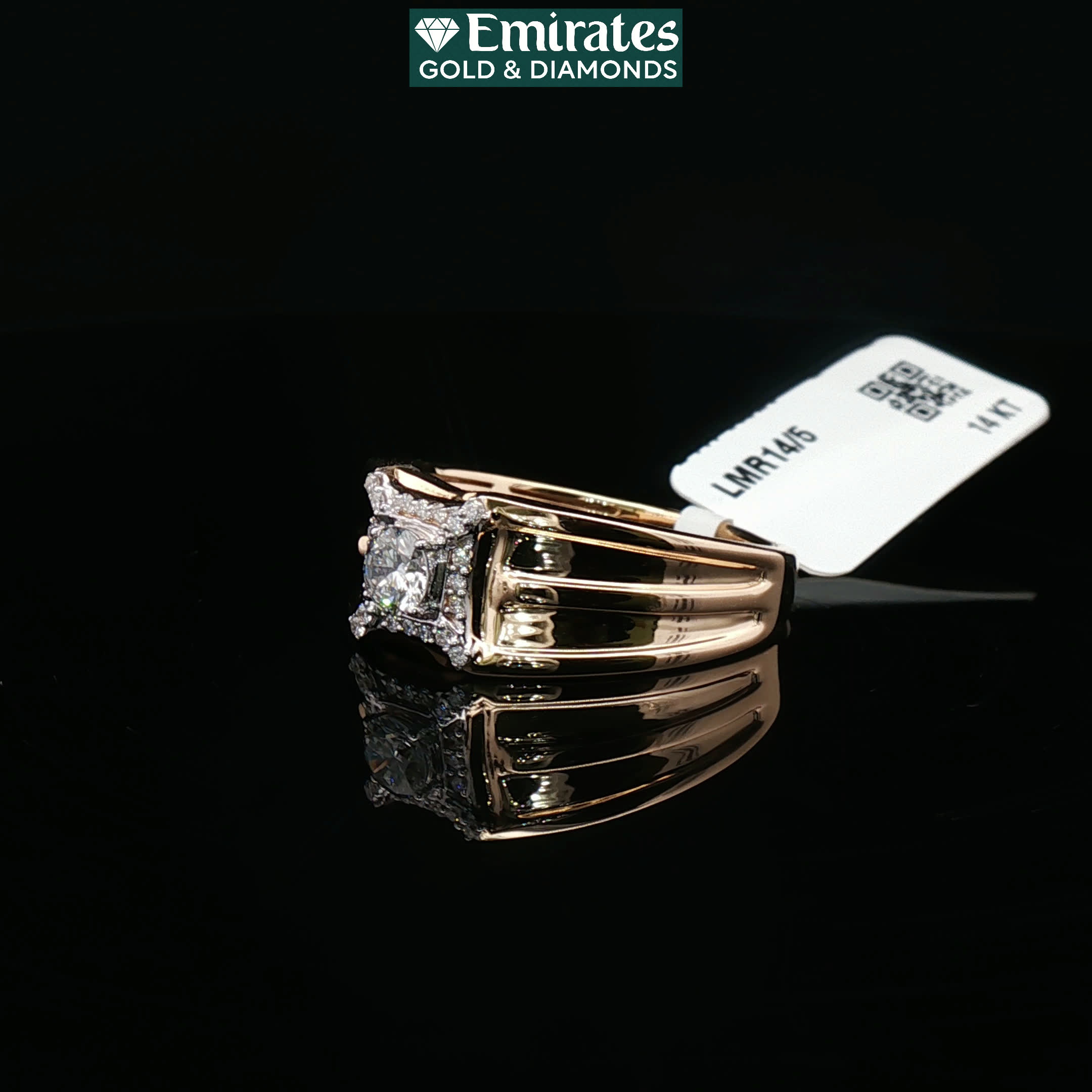 Second image of Elegant Round Brilliant Diamond Multistone Band in Yellow Gold