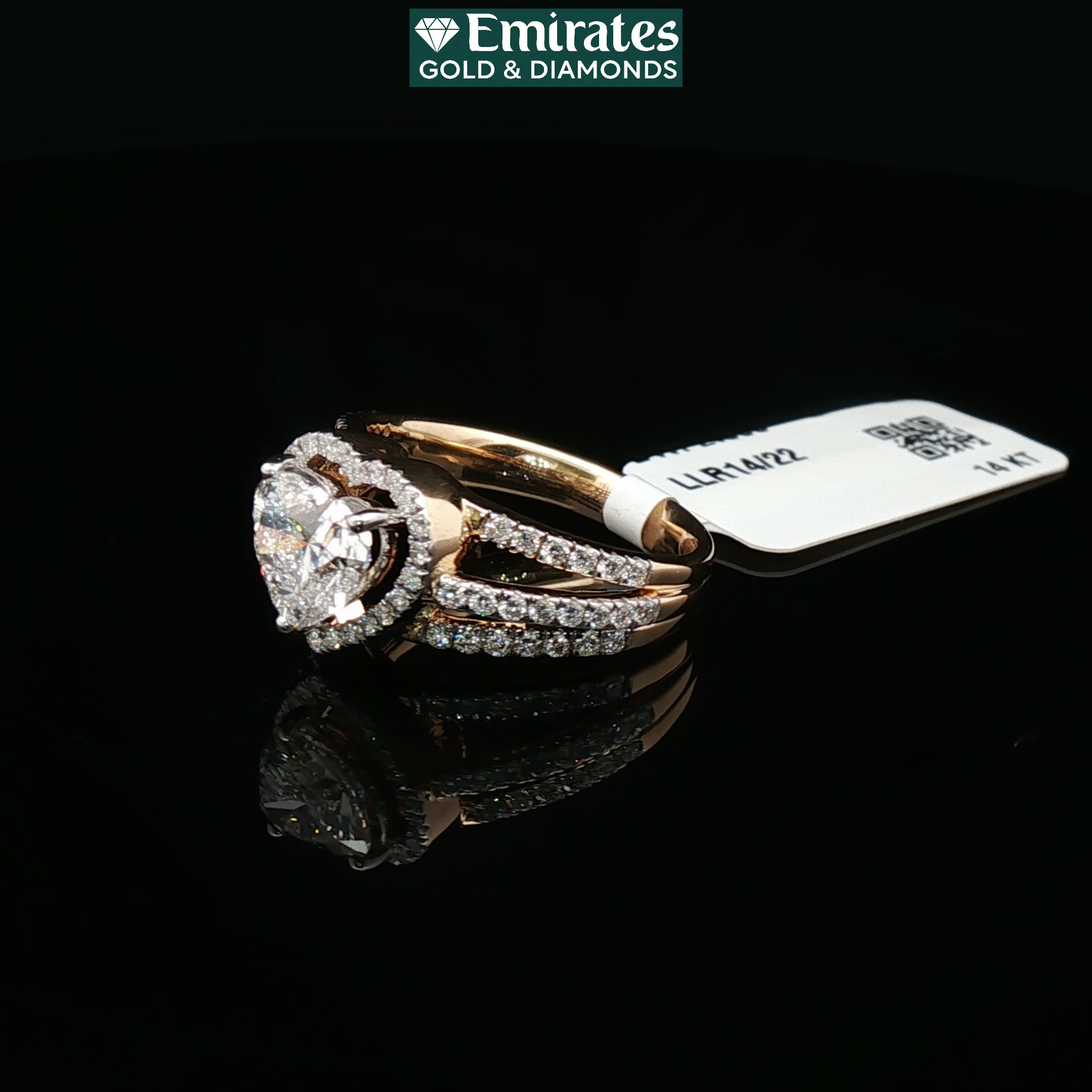 Second image of Heart-Shaped Brilliant Diamond Engagement Ring in Polished Yellow Gold