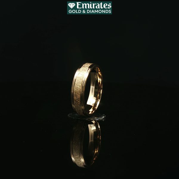 Artisanal Engraved Yellow Gold Band Ring