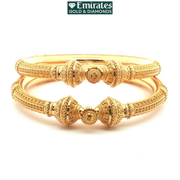 Ornate Yellow Gold Filigree and Granulated Bangle Set